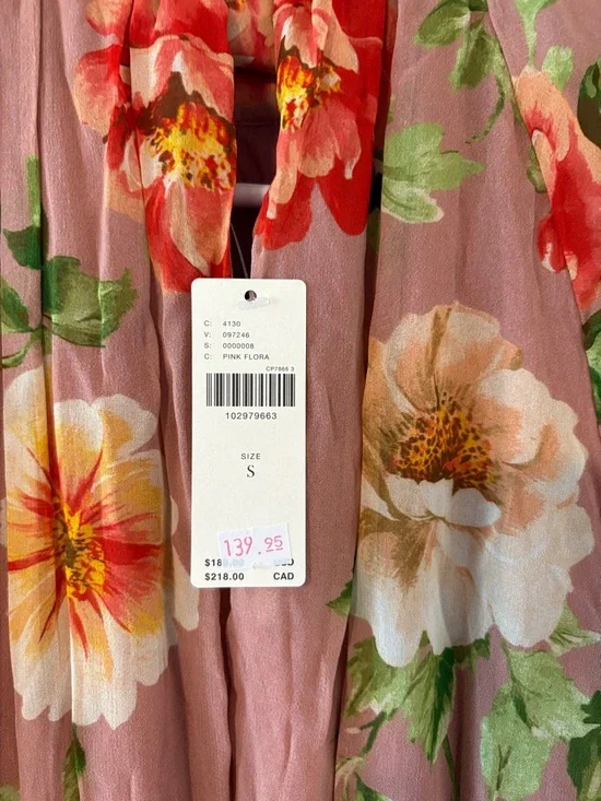 Anthropologie Floral Smocked Waist Maxi Dress - Blush Pink - Picture 6 of 8